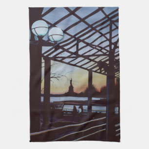Dusk på Freedom's Birthplace, Ellis Island Kökshandduk