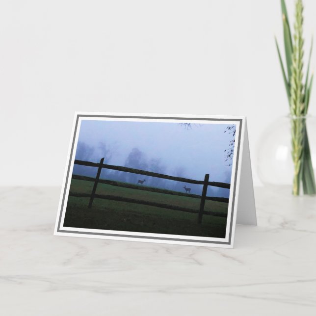 Dusk på landsbygden med två Hjortar Kort (Framsida)