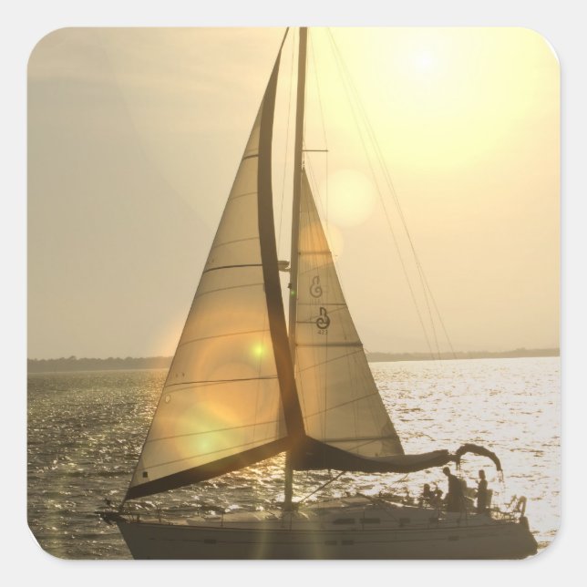 Dusk Sailing Stickers Fyrkantigt Klistermärke (Framsida)
