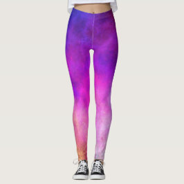 Dusk Stars Galaxy Space Rosa Lila Twilight Leggings
