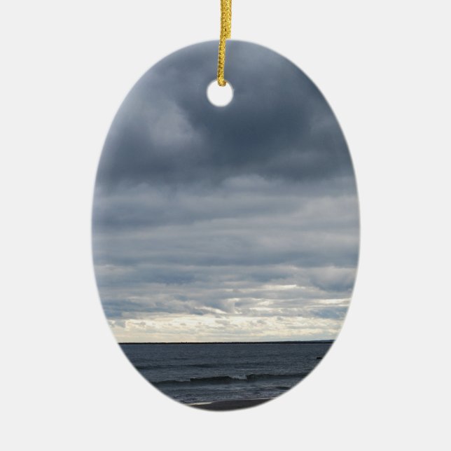 Dusk vid stranden julgransprydnad keramik (Framsidan)