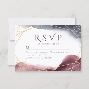 Dusk Watercolor Geometric Modern Bröllop OSA Kort