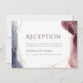 Dusk Watercolor Geometric Modern Wedening Receptio Inbjudningar