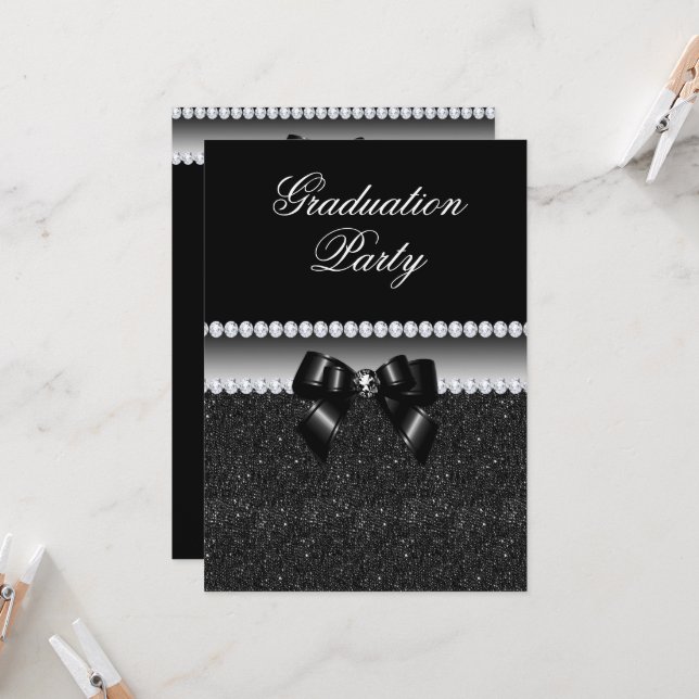 Dusky Black Studentfest Inbjudningar (Fram/Back In Situ)