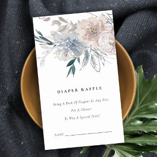 Dusky Blommigt Diaper Raffle Baby Shower Tilläggskort