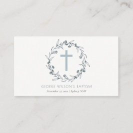 Dusky Blue Blommigt Laurel Wandeandemonogram Bapti Placeringskort