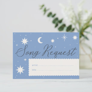 Dusky blue boho star bröllop musikvisitkort OSA kort