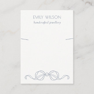 Dusky Blue Coquette Bow Halsbands Display Logo Visitkort