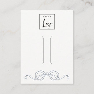 Dusky Blue Coquette Bow Hårnål Display Logotyp Visitkort