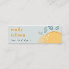 Dusky Blue Cute Lemon Abstrakt Bold Fruktig Citrus Mini Visitkort