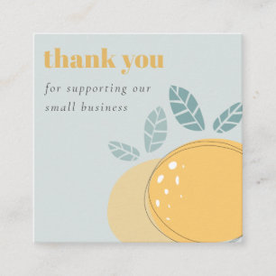 Dusky Blue Cute Lemon Bold Fruktig Tack Order Fyrkantigt Visitkort