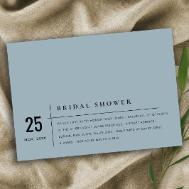 DUSKY BLUE GRÅTT TYPOGRAFI MÖHIPPA INBJUDAN