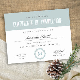 Dusky Blue Minimal Certificate of Complete Award