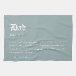 Dusky Blue Pappa Dictionary Anpassningsbar Gift Kökshandduk