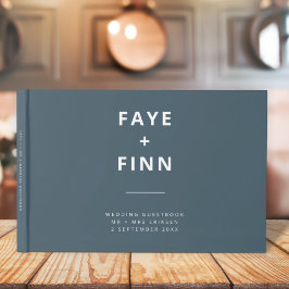 Dusky Blue | Skandinaviskt minimalistiskt Bröllop Gästböcker