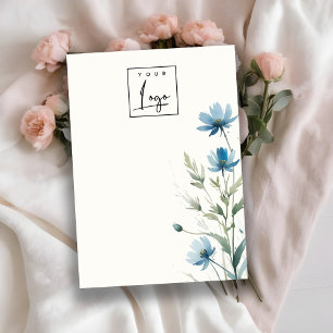 Dusky Blue Wildblomma Blank Jewelry Logotyp Visnin Visitkort