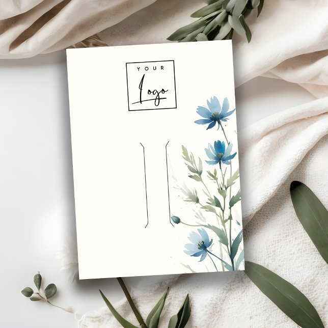 Dusky Blue WildblommLogotyp Hairpin Jewelry Visnin Visitkort (Skapare uppladdad)