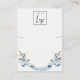 Dusky Blue Wildblomribbon Logotyp Necklace Visning Visitkort