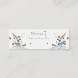 Dusky Blue Wildblomribbon Stud Loop Ring Holder Mini Visitkort