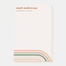 Dusky Bold Retro Rainbow Desert Chic Rust Post-it Block