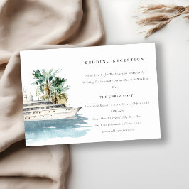 Dusky Cruise Frakt Handflatan Sjölandskap bröllops Tilläggskort