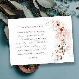 Dusky Fall Marsala Blommigt Bokar for Baby Shower Tilläggskort