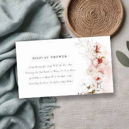 Dusky Fall Marsala Blommigt Visning Baby Shower Tilläggskort