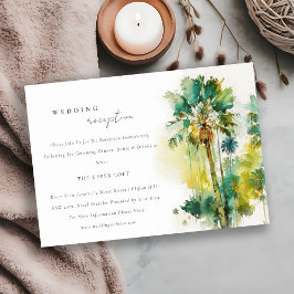 Dusky Grönt Tropical Handflatan Träd bröllopsmotta Tilläggskort