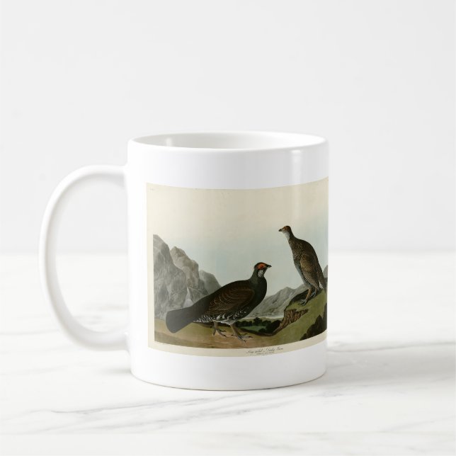 Dusky Grous (Blue Grouse) Audubon Birds of America Kaffemugg (Vänster)