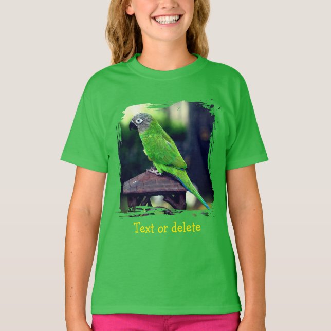 Dusky Headed Conure Parrot Personalized T Shirt (Framsida)