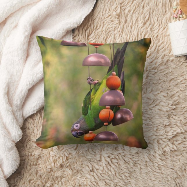 Dusky Headed Conure Parrot upp och ned Kudde (Filt)