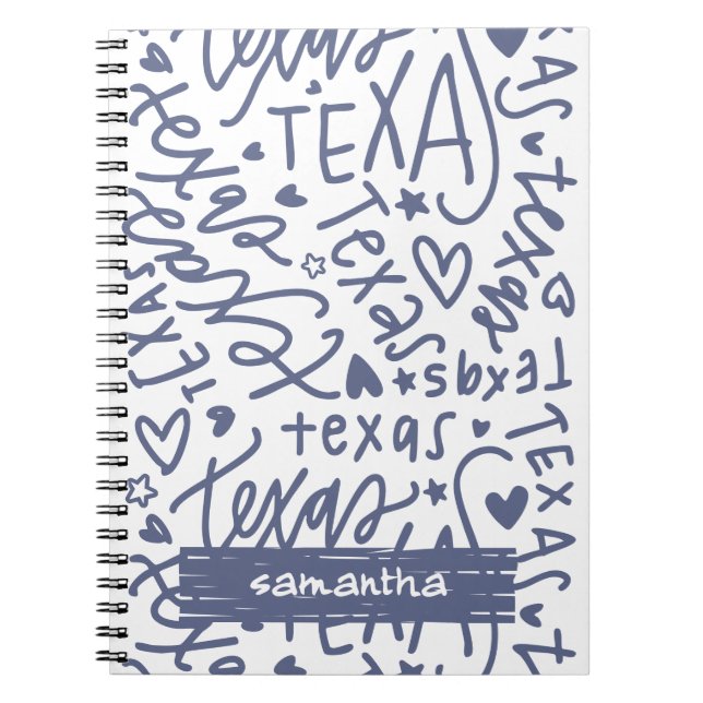 Dusky Lila Texas Doodle Mönster Anteckningsbok (Framsidan)