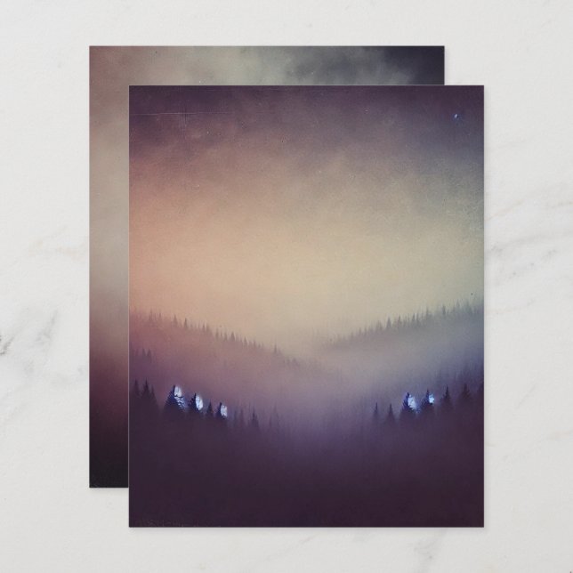 Dusky Mauve Morgonautumnal Ombre Scrapbook Papper (Fram/baksida)