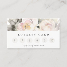 Dusky  Peony Blommigt Bunch 6 Slår Loyalty Visitkort