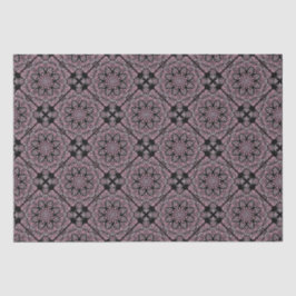 Dusky Ro Fronds Mandala Geometric Diamond Tile