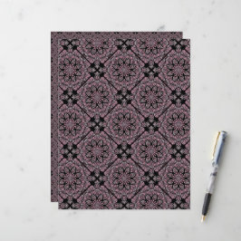 Dusky Ro Fronds Mandala Geometric Diamond Tile