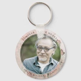 DUSKY RO GULD ROSA AGATE SYMPATHY MEMORIAL PHOTO NYCKELRING