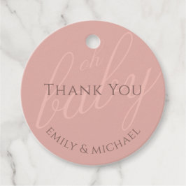 Dusky Rosa Berry Tack Baby Shower Reveal Gåvor Etiketter