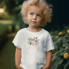 Dusky Rosa Blommigt Whimsical Cute Script T Shirt