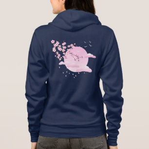 Dusky Rosa Cherry Blommar White Måne T Shirt