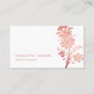 Dusky-rosa lyx med minimal blommigt chic visitkort