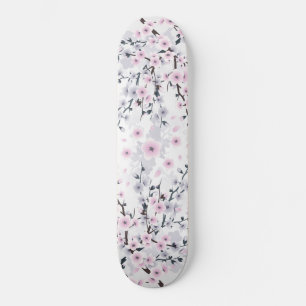 Dusky Rosa Mauve Cherry Blommar Blommigt Mini Skateboard Bräda 18,5 Cm
