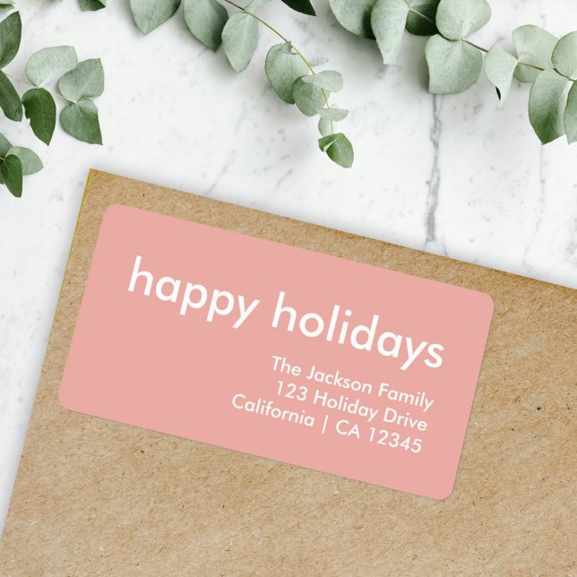 Dusky Rosa | Minimal modern jul Adress Adressetikett (Skapare uppladdad)