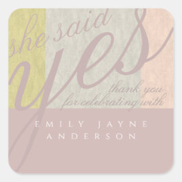 Dusky Rosa Modern Möhippa TACK Classic Fyrkantigt Klistermärke