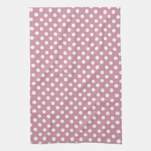 Dusky Rosa polka dots Kitchen Towel Kökshandduk (Vertikal)