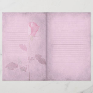 Dusky Rosa Rosenknopp Lining Journal Papper