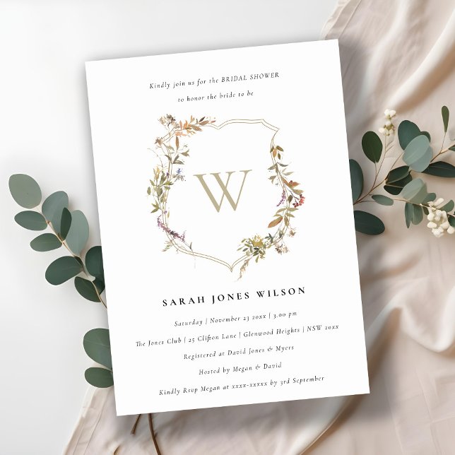 Dusky Rosa  Wildblomme Vapensköld Möhippa Inbjudningar (Skapare uppladdad)