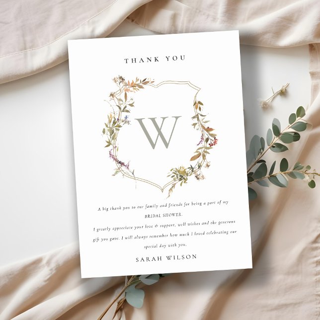 Dusky Rosa  Wildblomme Vapensköld Möhippa Tack Kort (Skapare uppladdad)