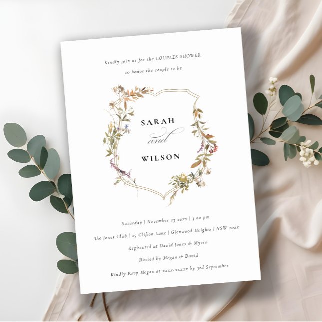 Dusky Rosa  Wildblomme Vapensköld - par Shower Inbjudningar (Skapare uppladdad)