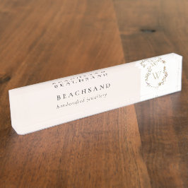 Dusky Rosa WildblommMonogram Initial Vapensköld